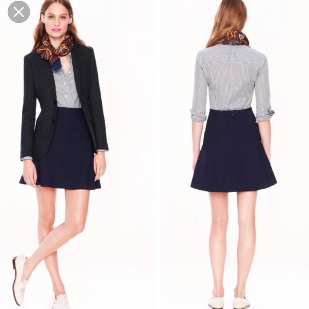J.Crew Black Fluted Skirt